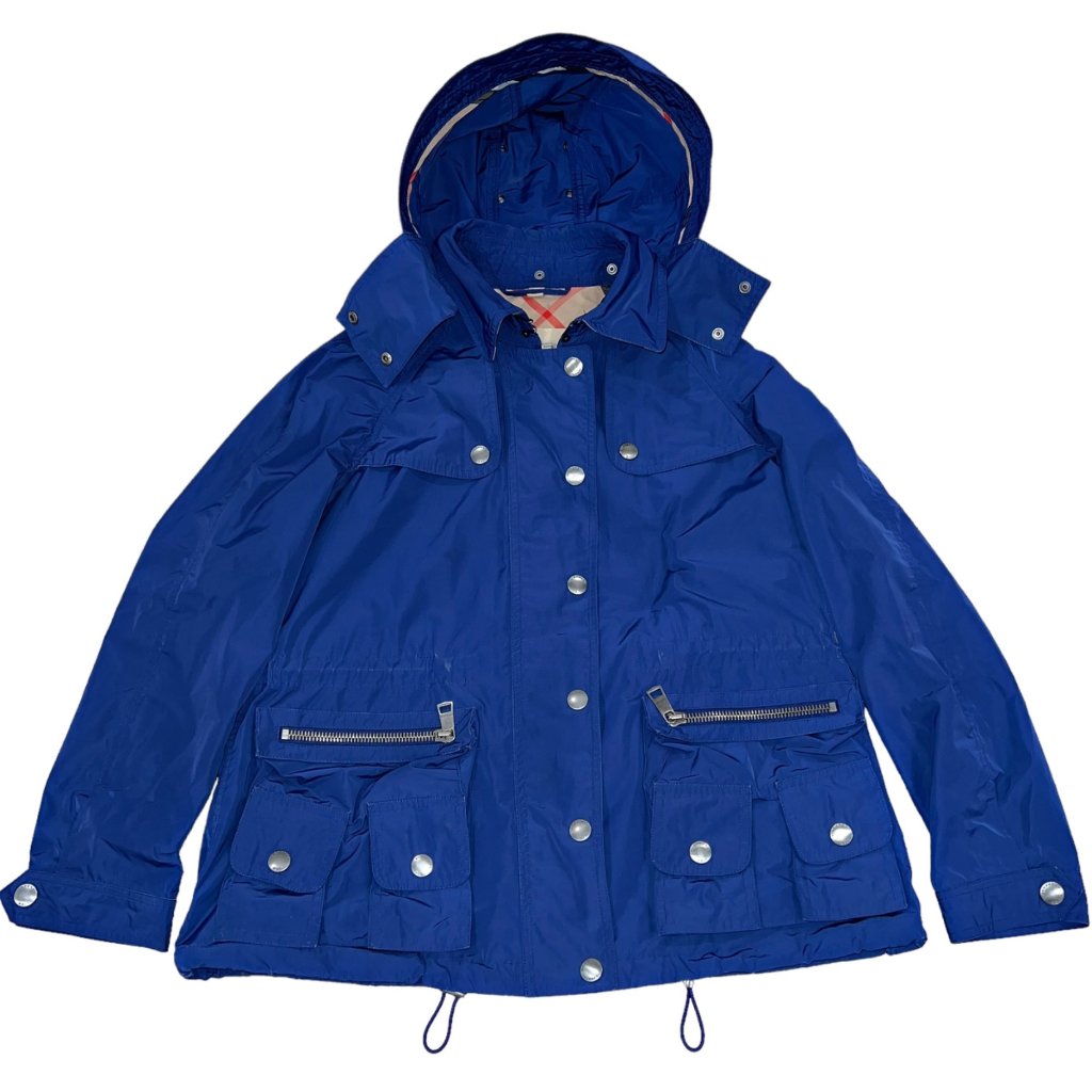 Burberry Brit Utility Jacket Hooded Raincoat 8 Petite 8p